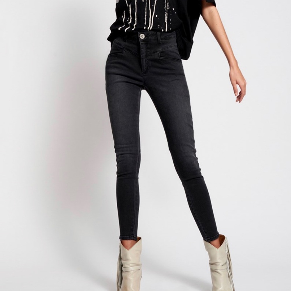 One Teaspoon Swan Preachers Black Skinny Jeans